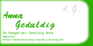 anna geduldig business card